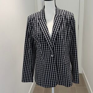 1901 Black and White Checkered Blazer NWT size 14 Nordstrom